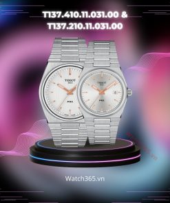 TISSOT PRX T137.410.11.031.00 & T137.210.11.031.00 - ĐỒNG HỒ ĐÔI - KÍNH SAPHIRE - DÂY KIM LOẠI - PIN - SIZE 40&35 MM - MÁY THỤY SỸ
