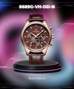 CARNIVAL 8689G-VH-DD-N - NAM - KÍNH SAPPHIRE - DÂY DA - AUTOMATIC - SIZE 43MM - MÁY THỤY SỸ