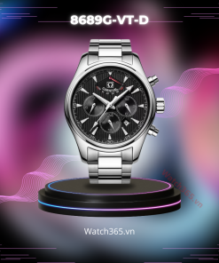 CARNIVAL 8689G-VT-D - NAM - KÍNH SAPPHIRE - DÂY KIM LOẠI - AUTOMATIC - SIZE 43MM - MÁY THỤY SỸ