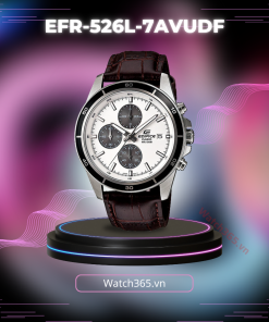 CASIO EDIFICE EFR-526L-7AVUDF - NAM - KÍNH KHOÁNG - DÂY DA - PIN - SIZE 43.8MM - MÁY NHẬT